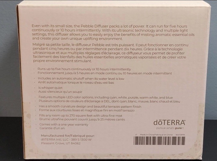 doTerra Pebble Ultrasonic Diffuser for Essential Oils - New in Box!