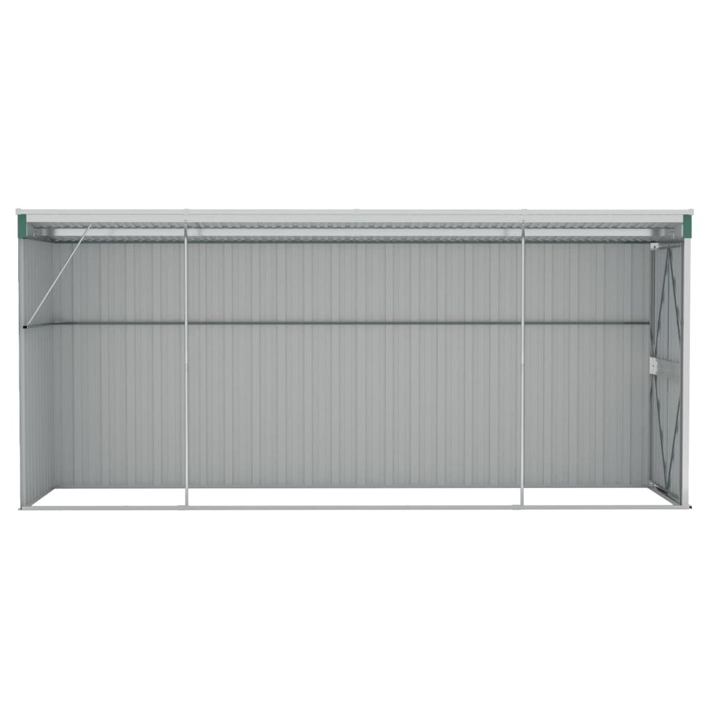 Wall-mounted Garden Shed Green 46.5"x150.4"x70.1" Galvanized Steel