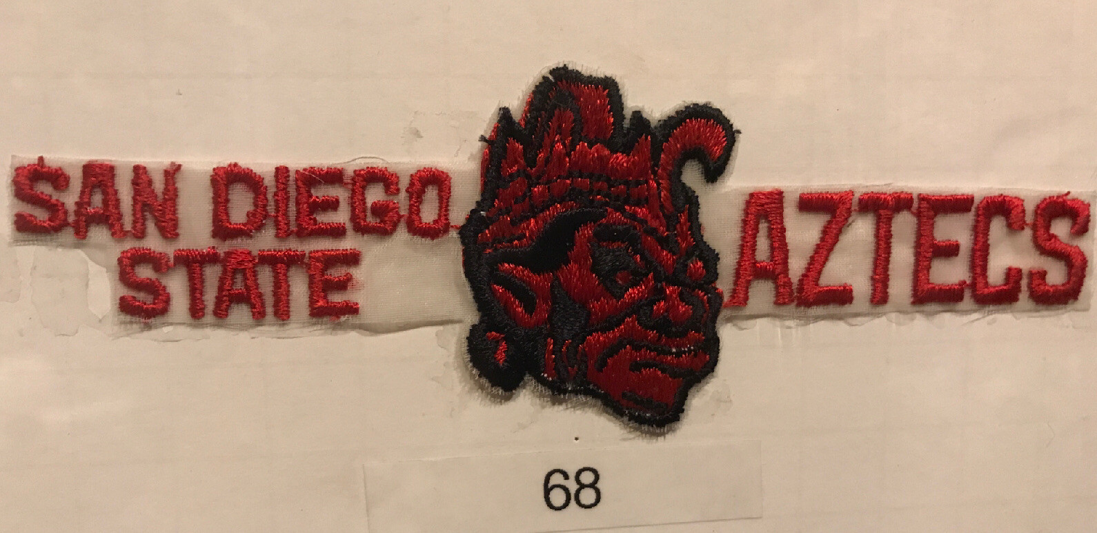 SAN DIEGO STATE AZTECS ~ VINTAGE NEW ~ Sewn Text Patch NCAA College