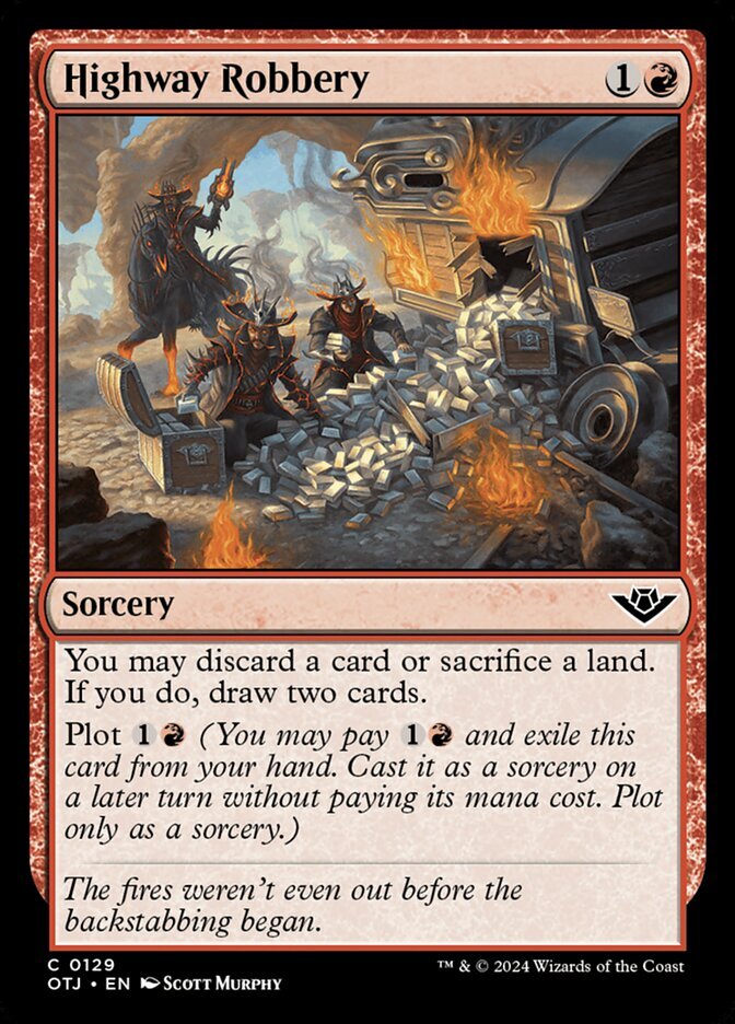 MTG Outlaws of Thunder Junction C Highway Robbery #0129 PLAYSET 4X X4