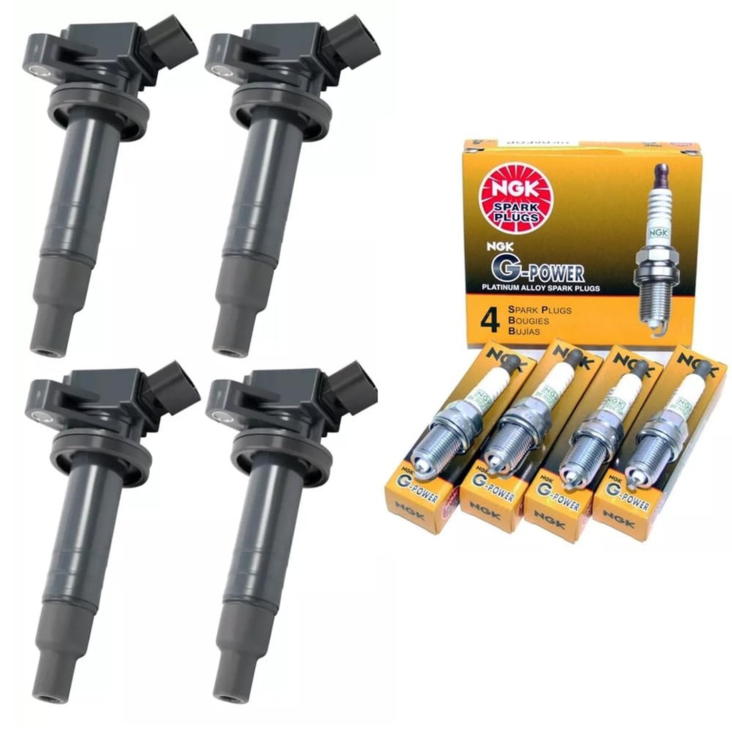 Ignition Coil Pack UF247 & NGK G-Power Platinum Spark Plug Replacement For To...