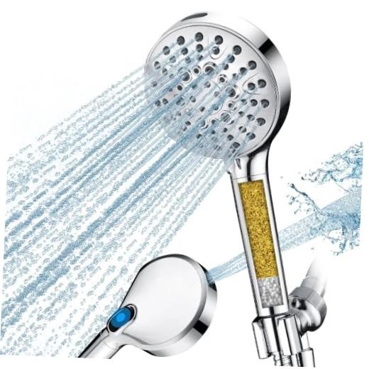 Filtered Shower Head with Handheld, High Chrome 2.5 GPM | Filter | 9 Modes
