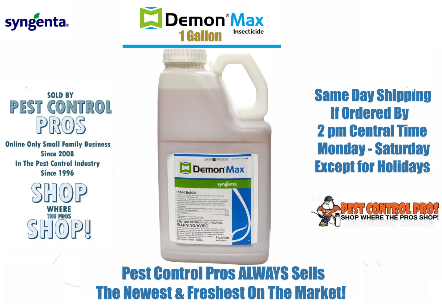 128 oz Demon Max Pest Insect Control Insecticide 25.3% No Shipping to NY CT VT