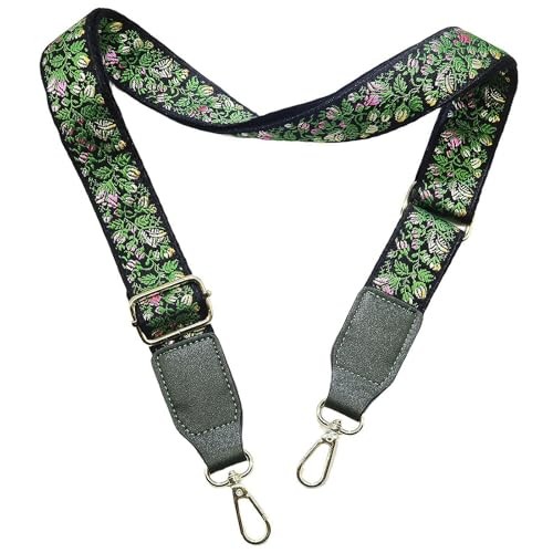 Adjustable Bag Strap 33-54 inch, 1.2 inch 1.2"width-gold Buckle-green-3024