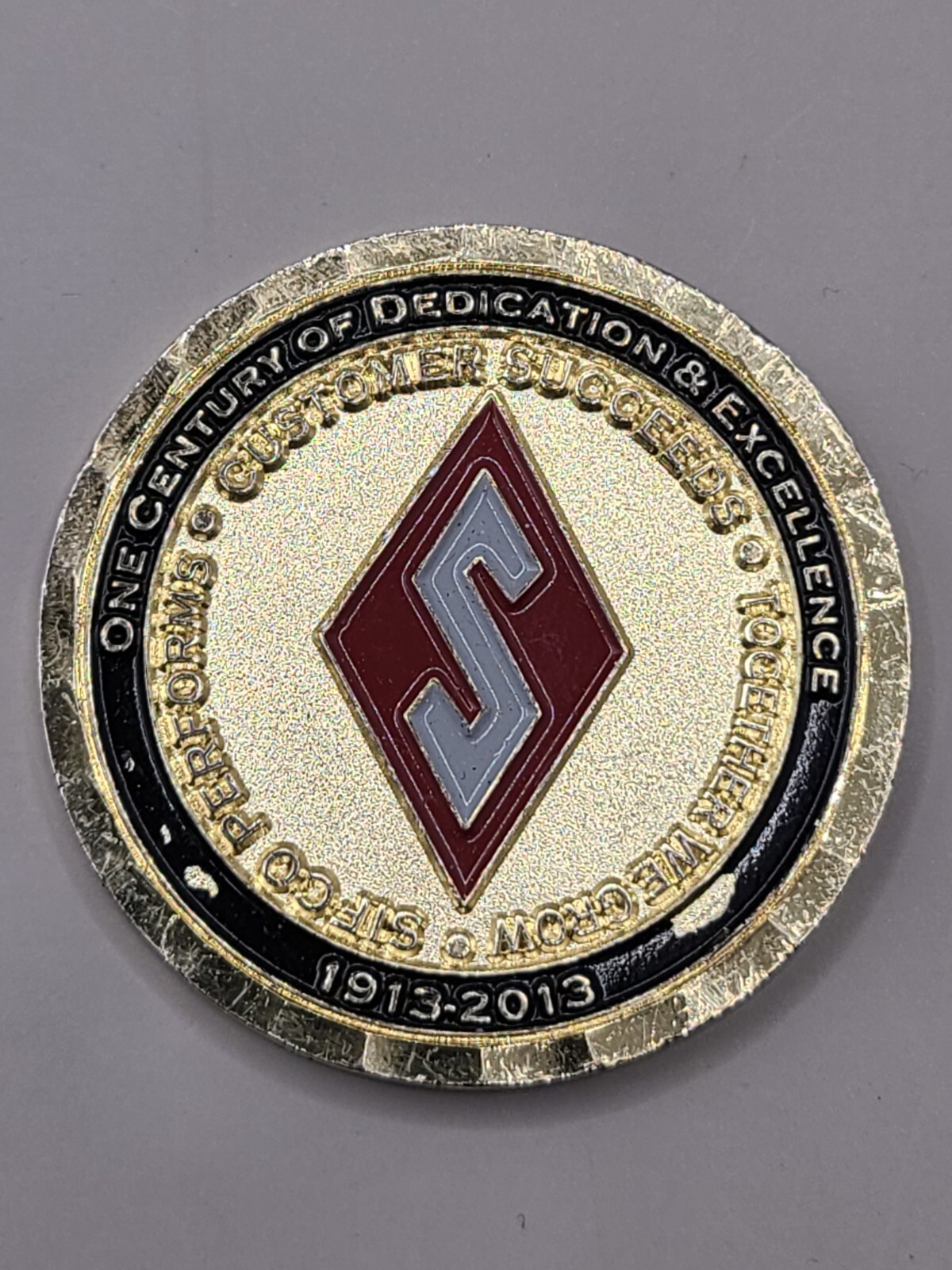 One Century Dedication & Excellence Supporting The Armed Services Challenge Coin