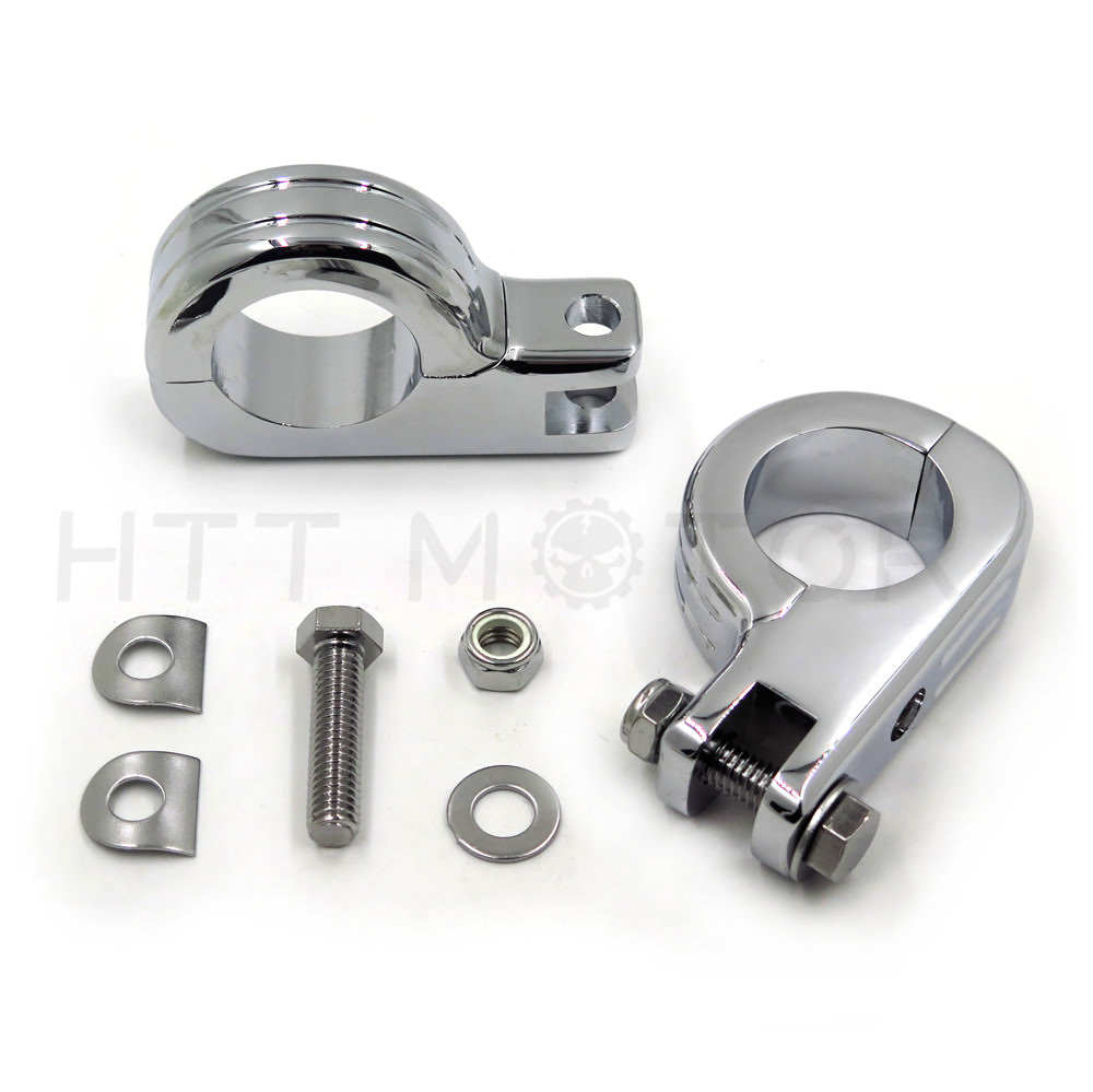 L& R Chrome Foot Peg Mounts Highway Pegs Footpegs For Harley 1.5" Engine Guard
