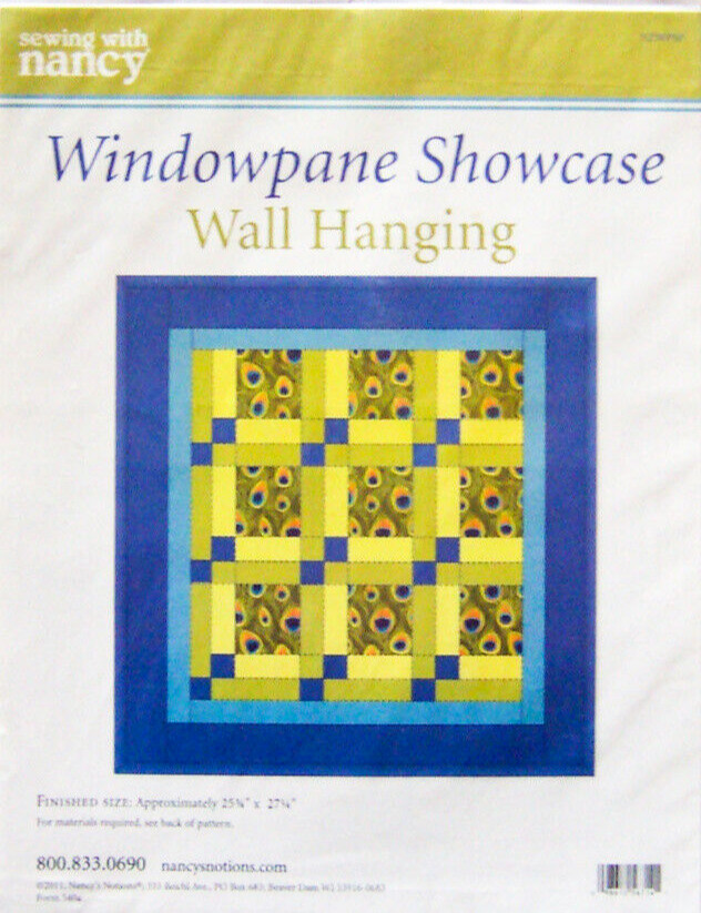 Sewing With Nancy "WINDOWPANE SHOWCASE" ~26"x27" Wallhanging Quilt PATTERN -New!