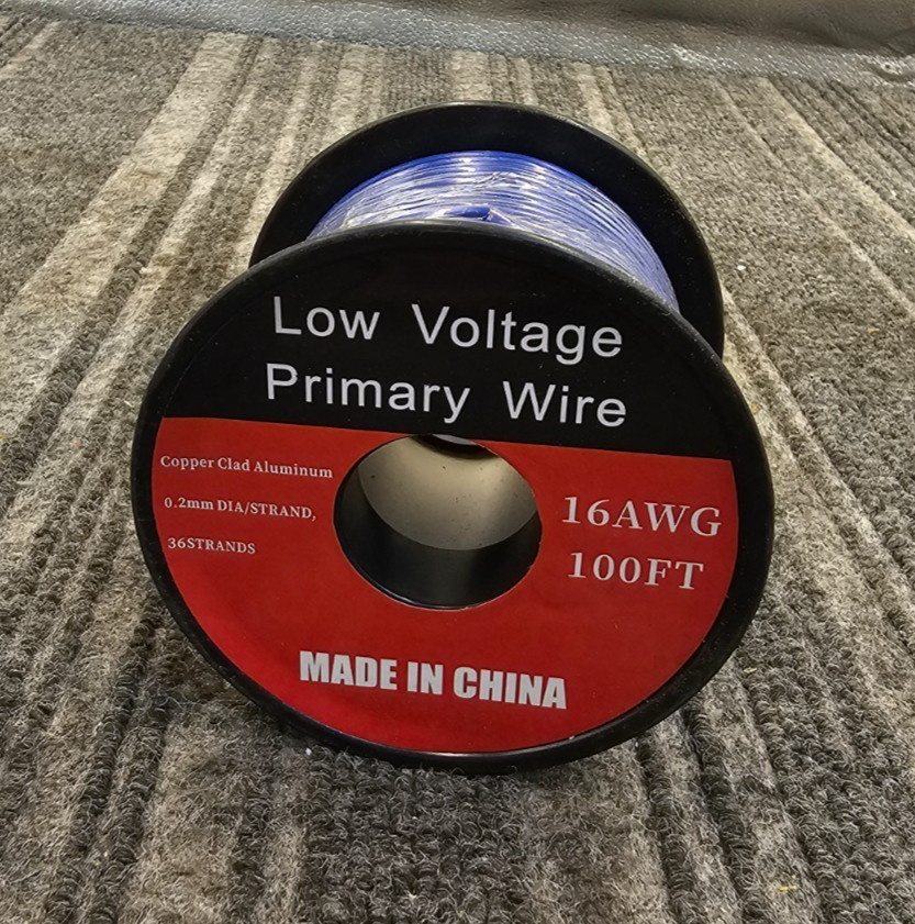 Low Voltage Primary Wire 16AWG 100FT Blue Copper Clad Aluminum