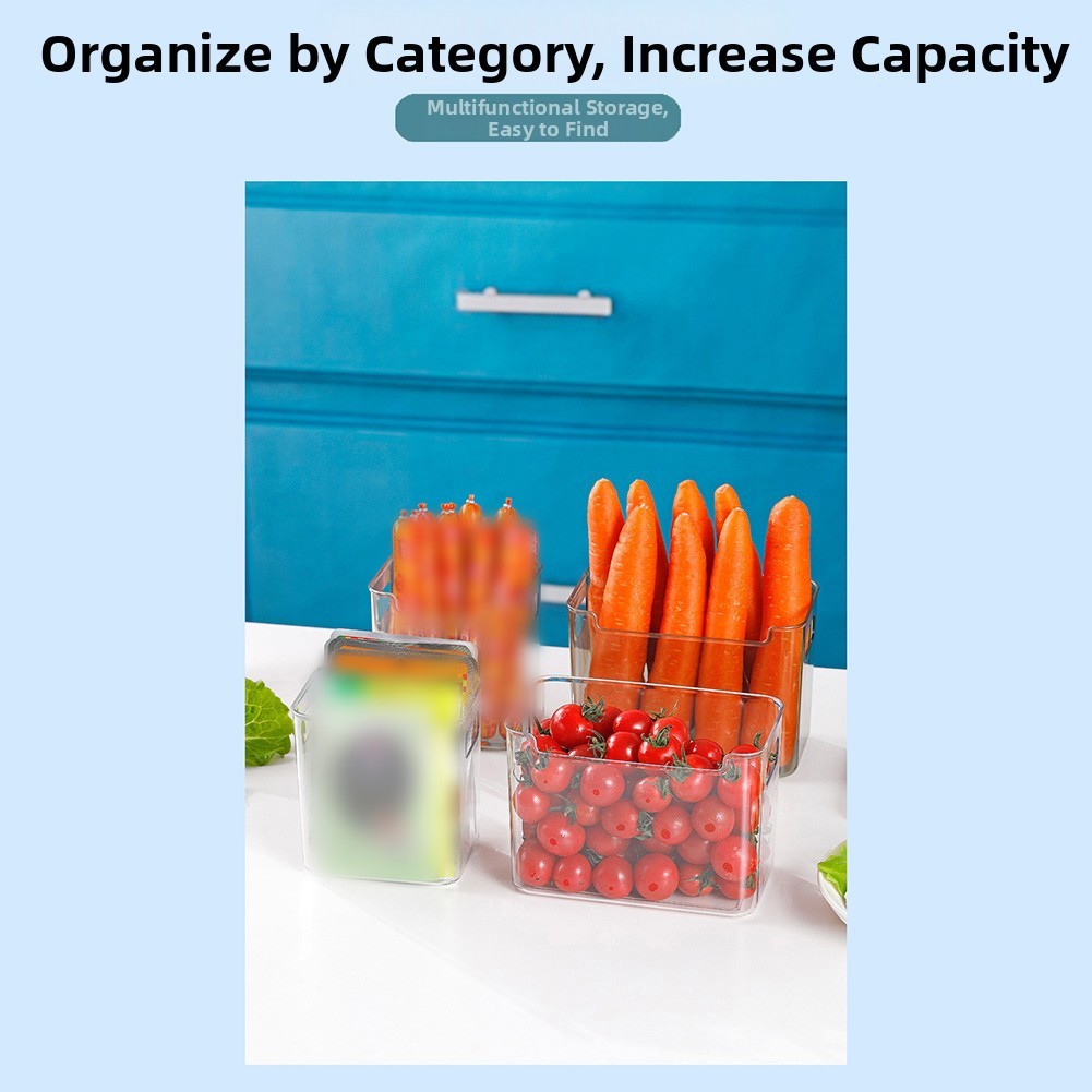 Stackable Transparent PET Food Storage Bins for Refrigerator and Pantry Use