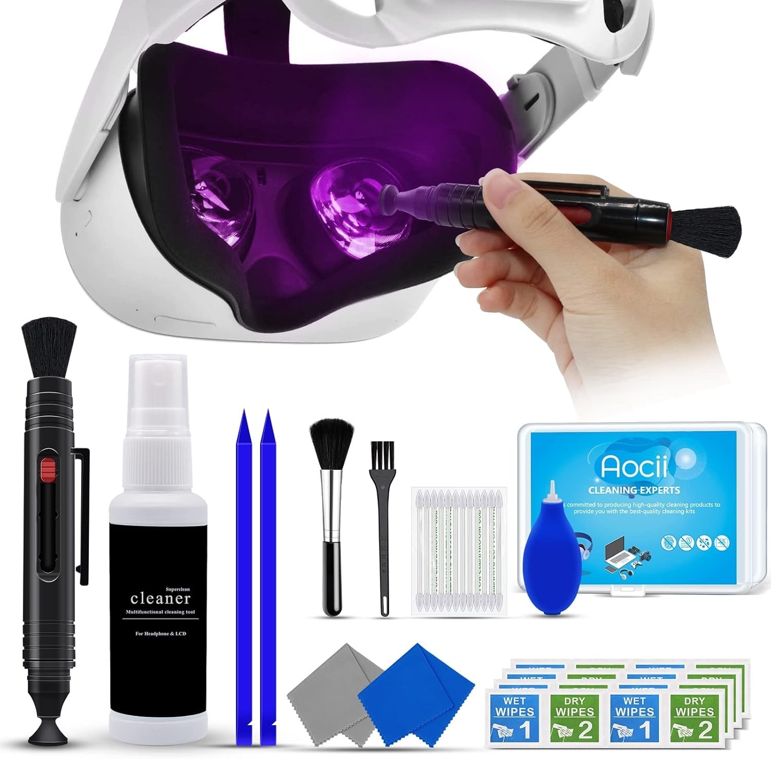 VR Headset Cleaning Kit, VR Lens Cleaner, Cleaner Kit for Meta Oculus Quest 2...