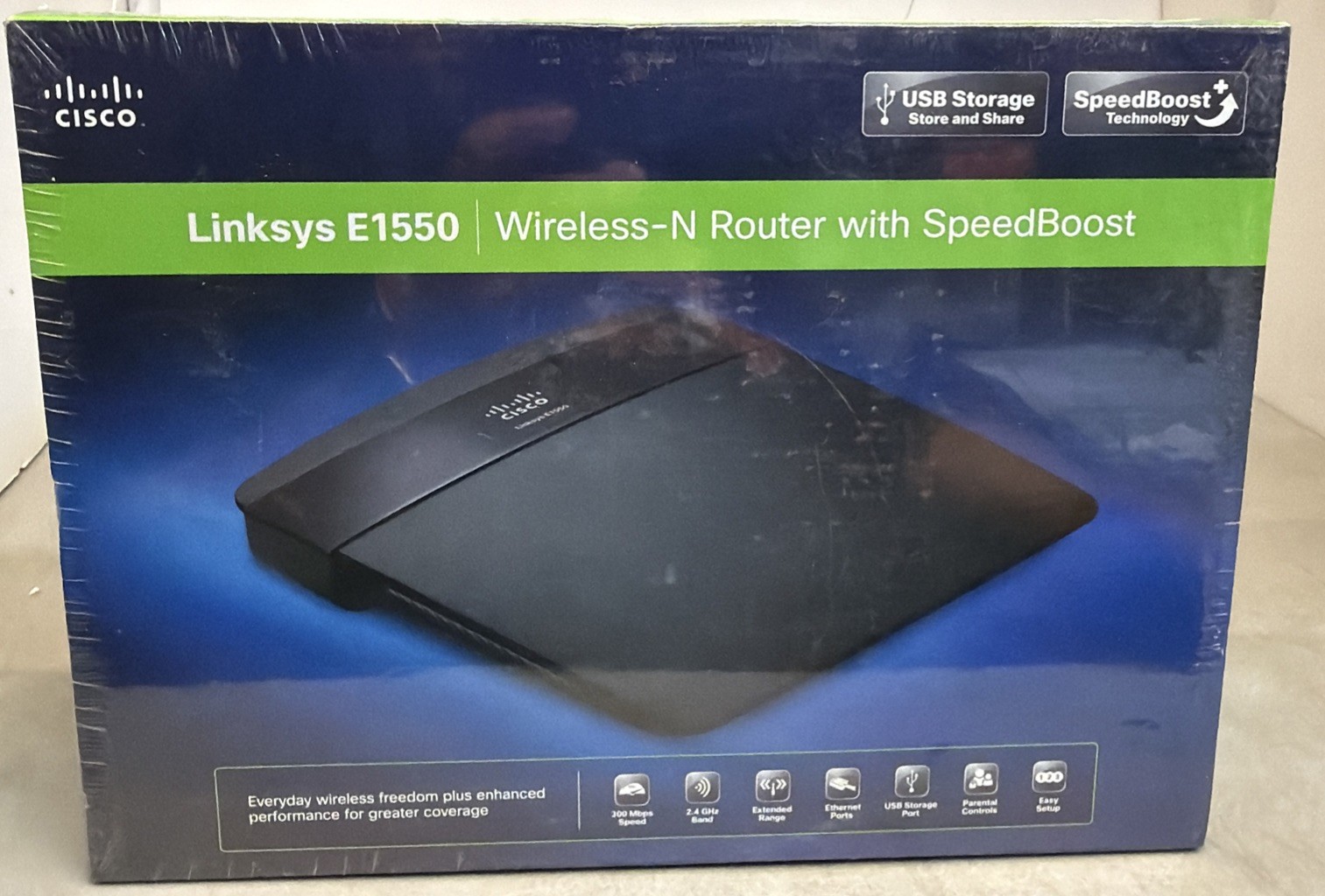 T29 Linksys E1550 300 Mbps 4-Port 10/100 Wireless N Router Sealed New In Box