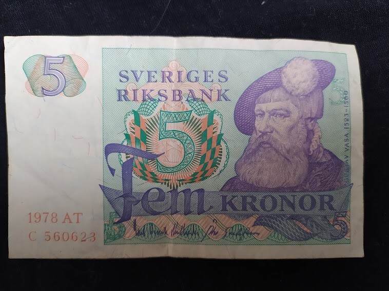 5 crowns Sweden banknote 1978