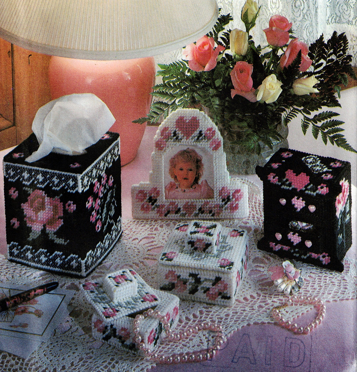 Simplicity Crafts 7039 Plastic Canvas Pattern Tissue Box Trinket Jewelry Uncut