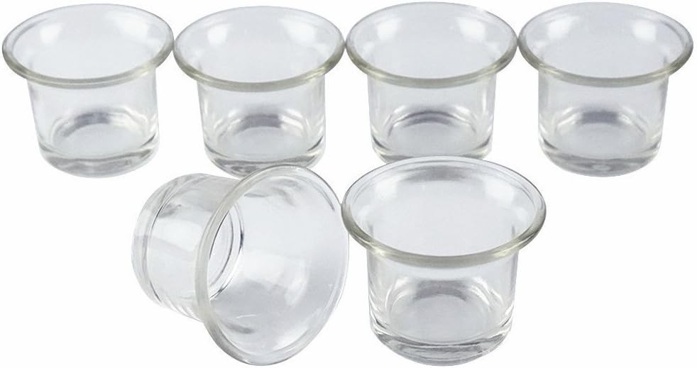 Clear Chunky Glass Lip Votive Candle Holders Tealight Cups for