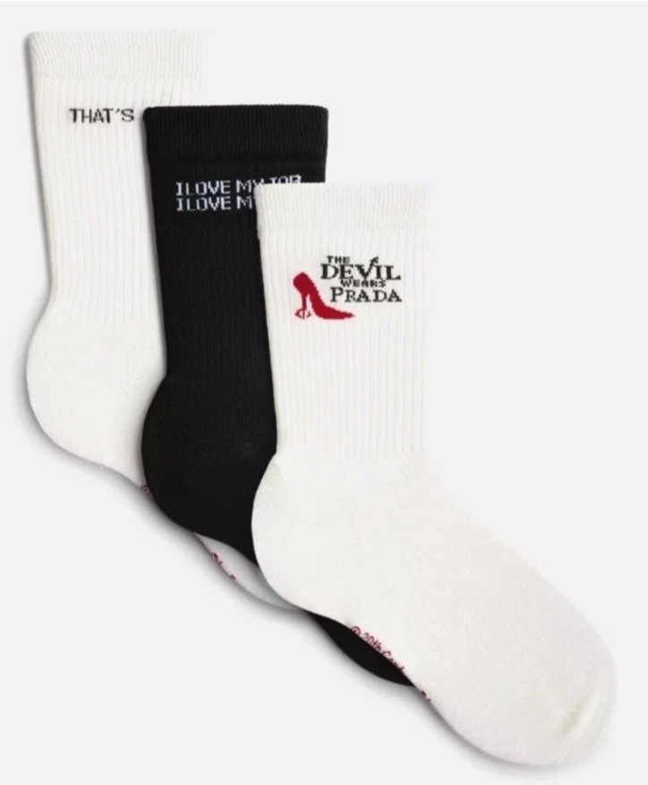 NEW EXCLUSIVE 3 pk The Devil Wears Prada X Primark Socks Size 8-10