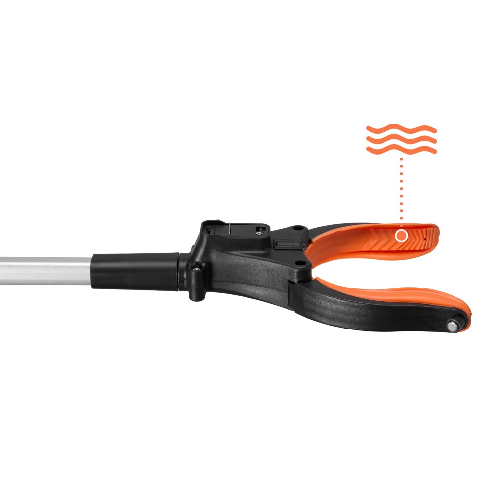 43" Foldable Reacher Grabber Tool with Rotating Head & Magnetic LED Light