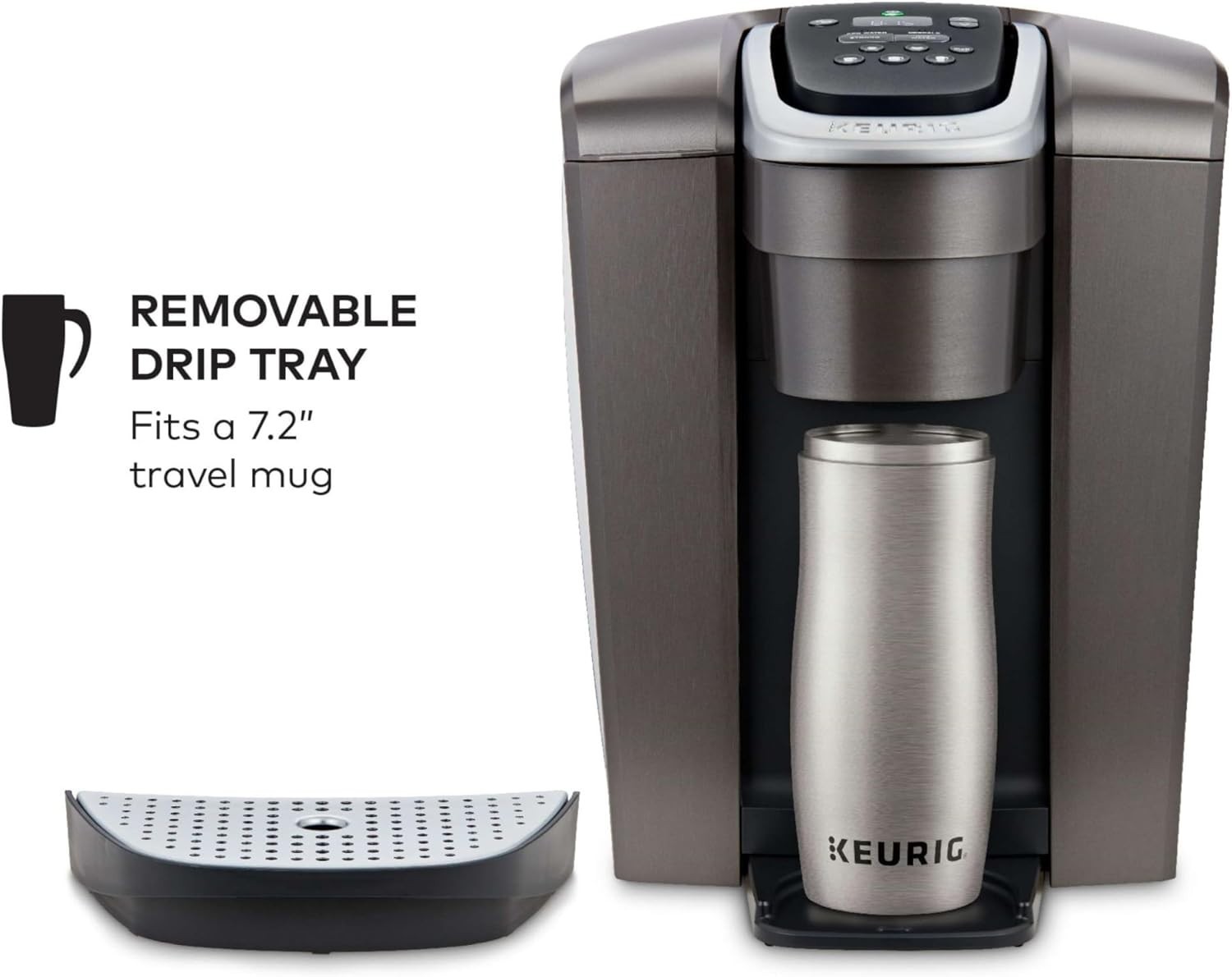 Brushed Slate K-Elite Coffee Maker with Strength & Temperature Control, 8-12 oz