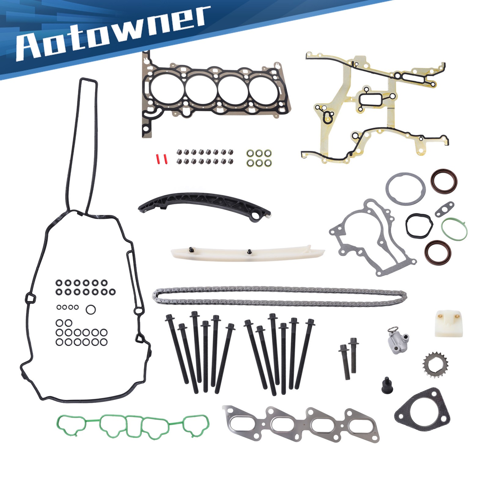 For 2011-15 Chevrolet Cruze 1.4L Turbo Head Gasket Bolts Set & Timing Chain Kit