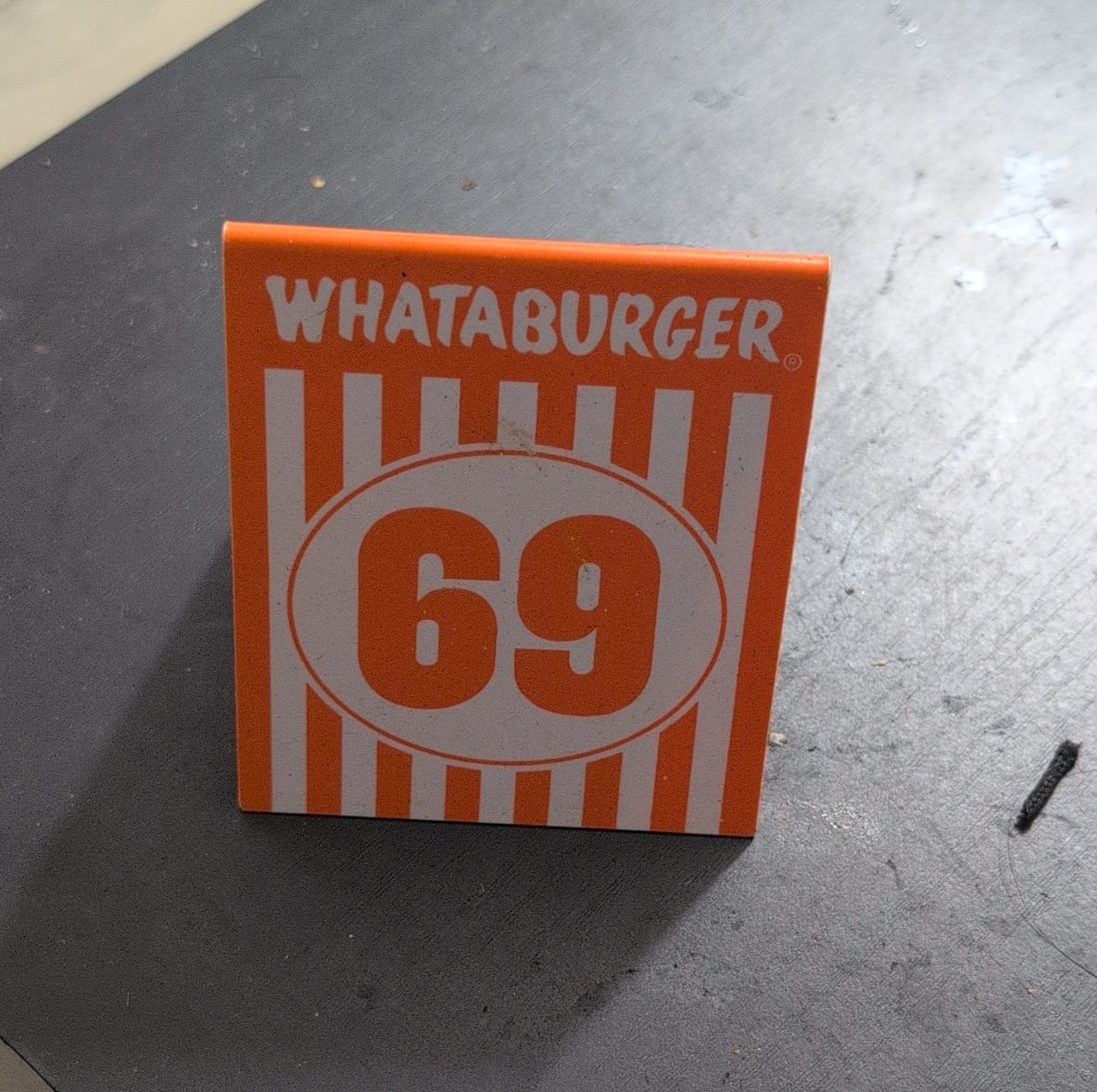 Whataburger Table Tent Number 69 Orange Restaurant Tabletop Supply