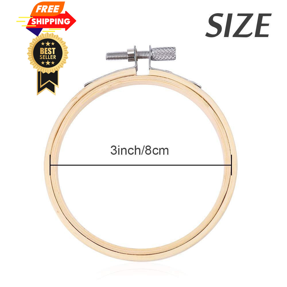 Caydo 12 Pieces 3 Inch Wooden Round Embroidery Hoops 8cm/3 inch, wood