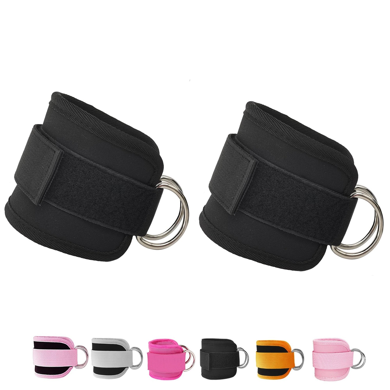 Fitness Ankle Straps for Cable Machines, 2 Pack Comfortable Adjustable Padded...