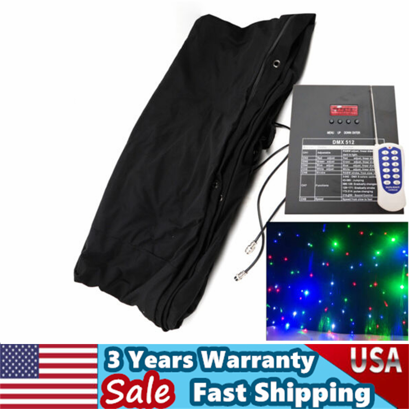 10x6.5ft Stage Star Light Led Backdrop Wedding Party Curtain Retardant Dj Pub