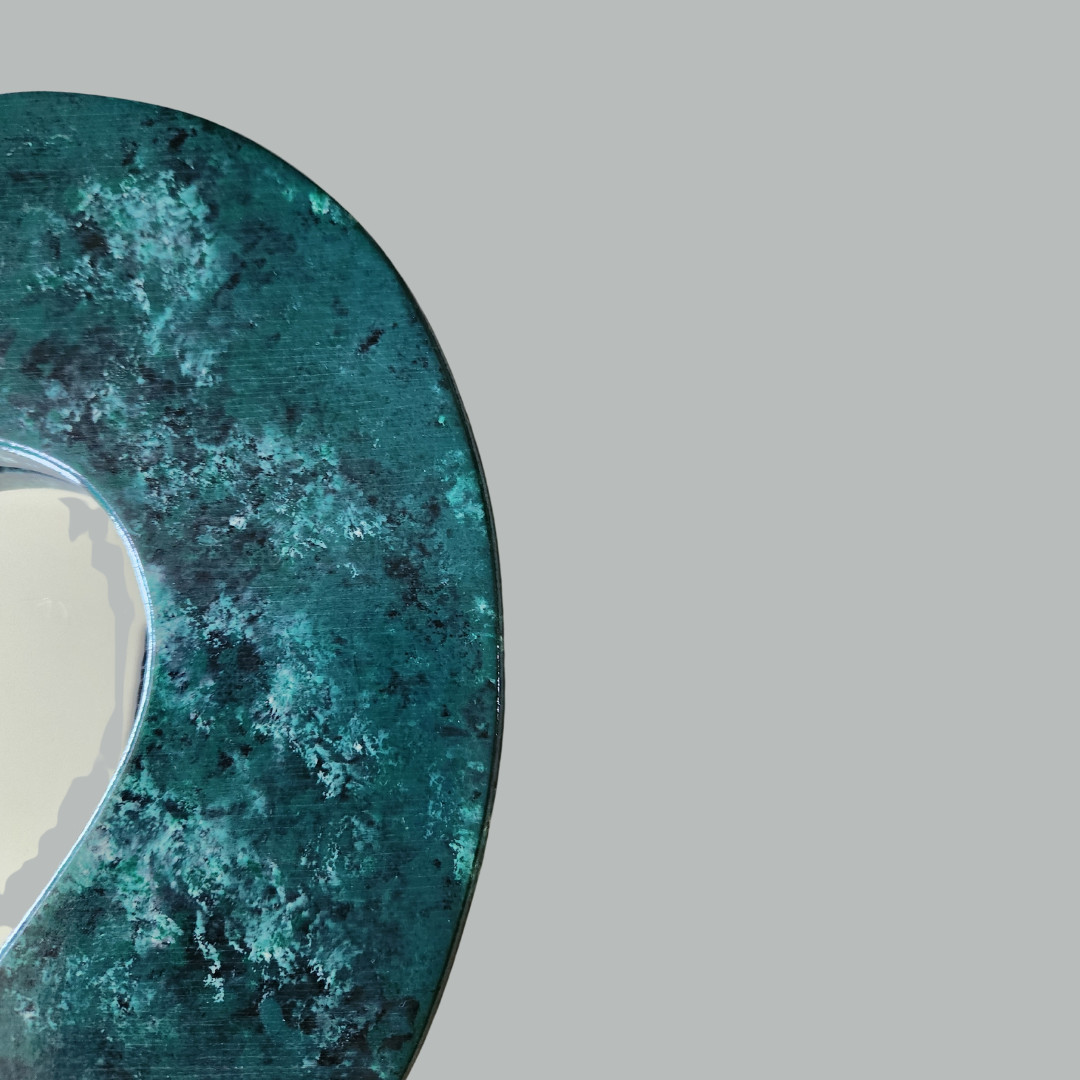 Vintage Wooden Heart Shaped Mirror