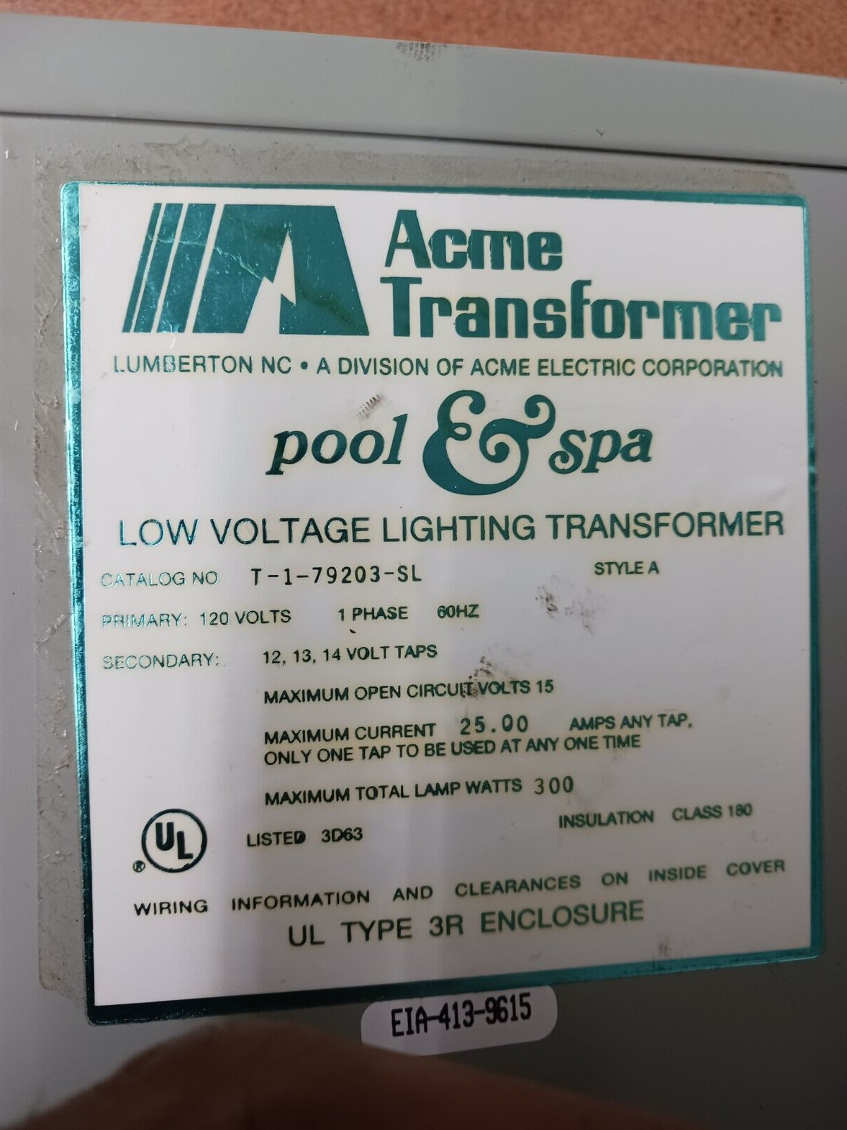 ACME T-1-79203-SL Pool and Spa Transformer
