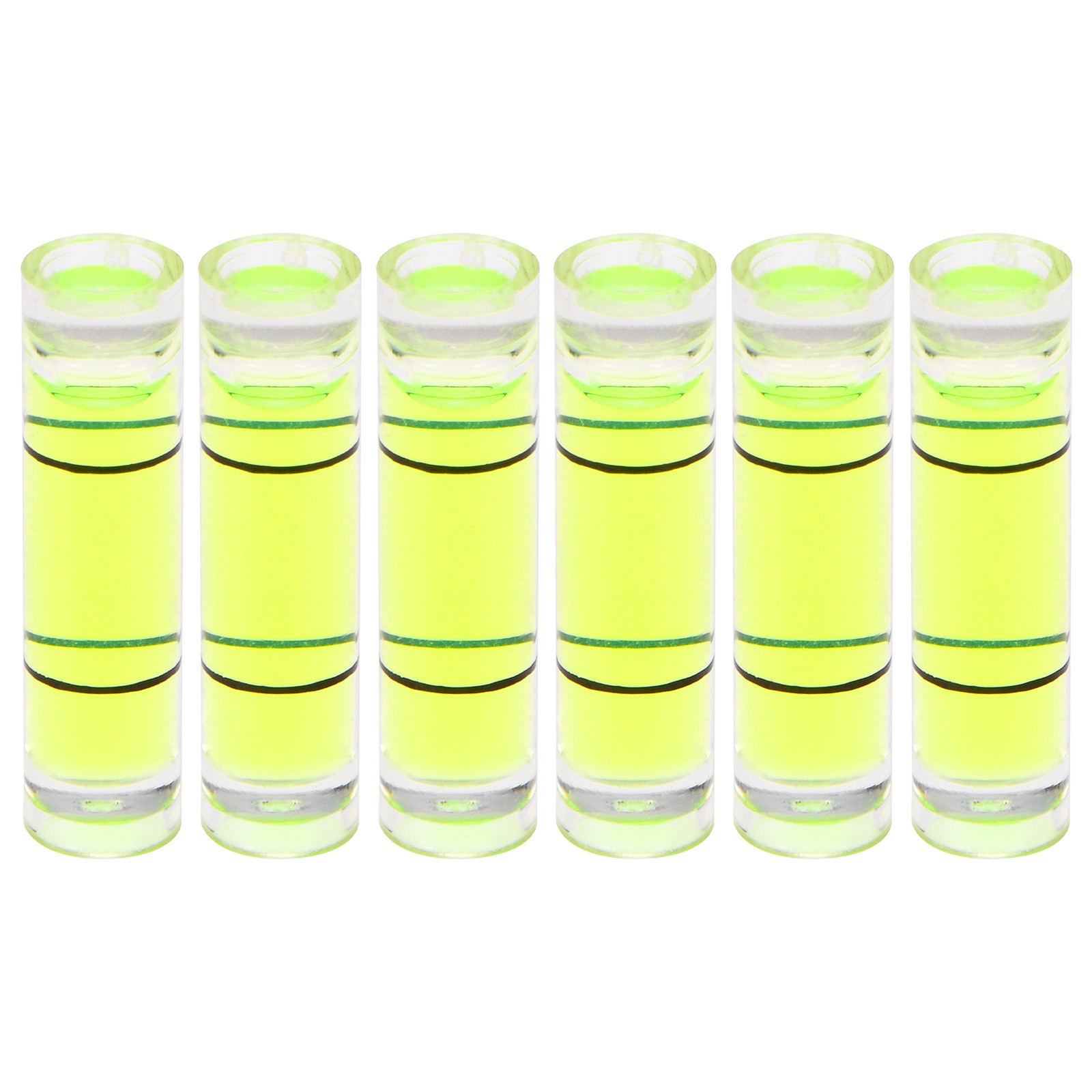 6pcs Small Cylindrical Bubble Level Vials 6.5x25.5mm Levels Measuring Tools