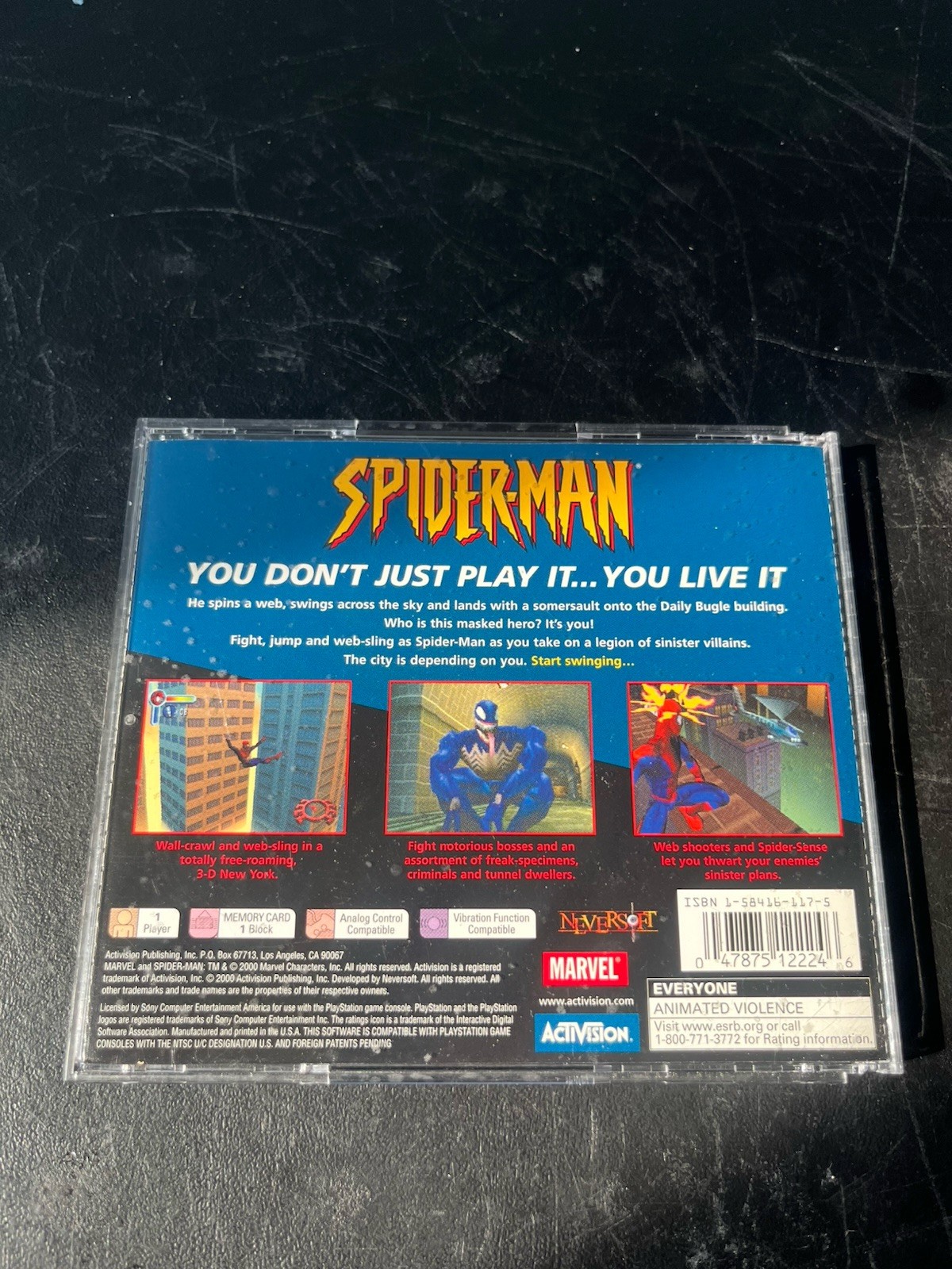 Authentic Spider-Man PlayStation 1 PS1 Insert Only