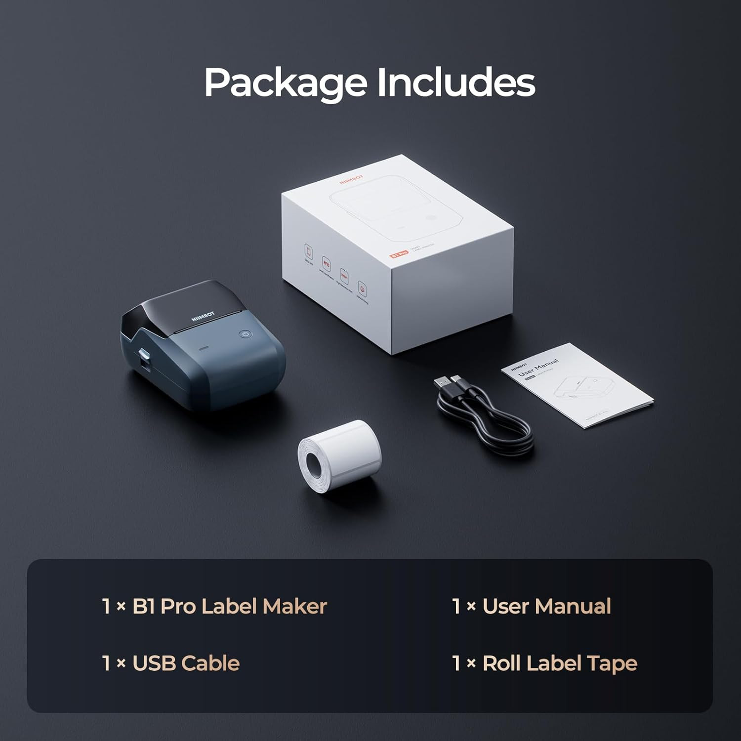 B1 Pro Label Maker, 300DPI HD Label Printer, Ideal for Photos,Stores,Notes,Study