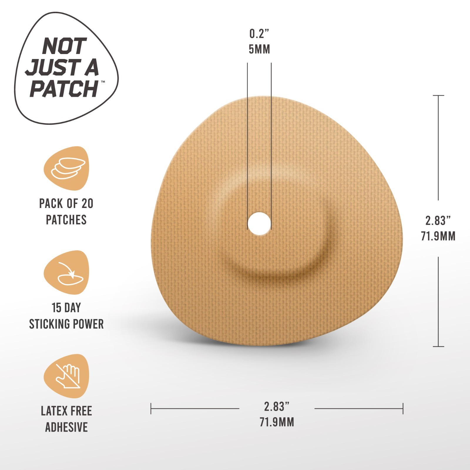 Not Just A Patch Dexcom G7 CGM Patches Adhesive Cover Patch Beige 20 Pack