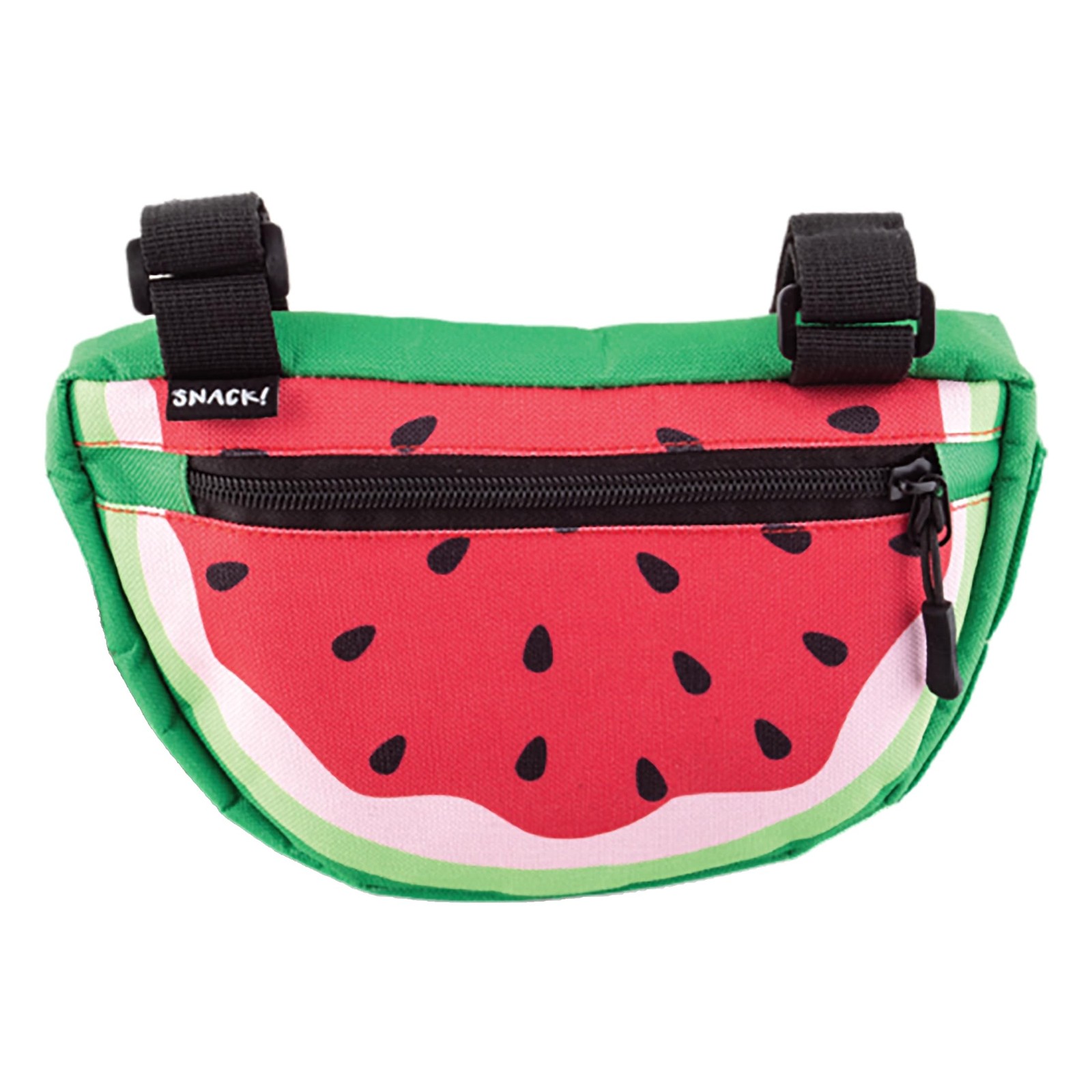 Snack! Cycling Bike Frame Bag w/ Zipper Pocket + Hook & Loop Straps: Watermelon
