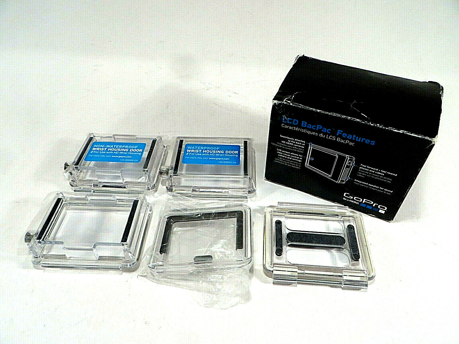 Go Pro LCD Screen Waterproof Wrist Housing Doors Display Viewer BacPac Open Box
