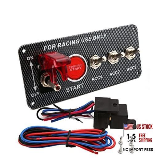 12V Ignition Switch Panel Kit with Engine Push 5 in 1 Car Ignition Switch Panel