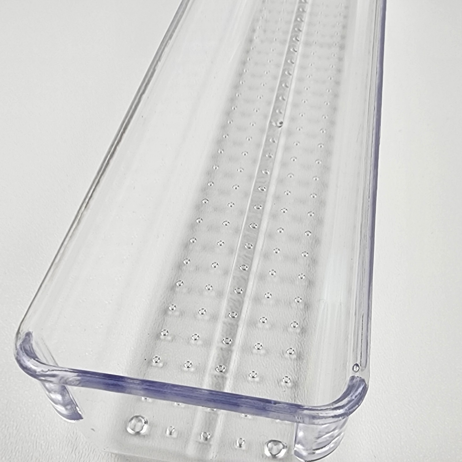 2-Pack Linear Clear Drawer Organizer Trays, Storage Bins - Kitchen Bathroom