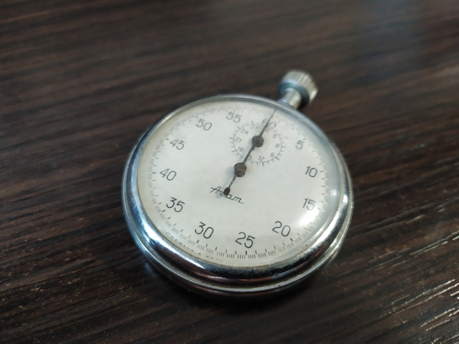 Vintage stopwatch Agat pocket chronograph Soviet USSR not working