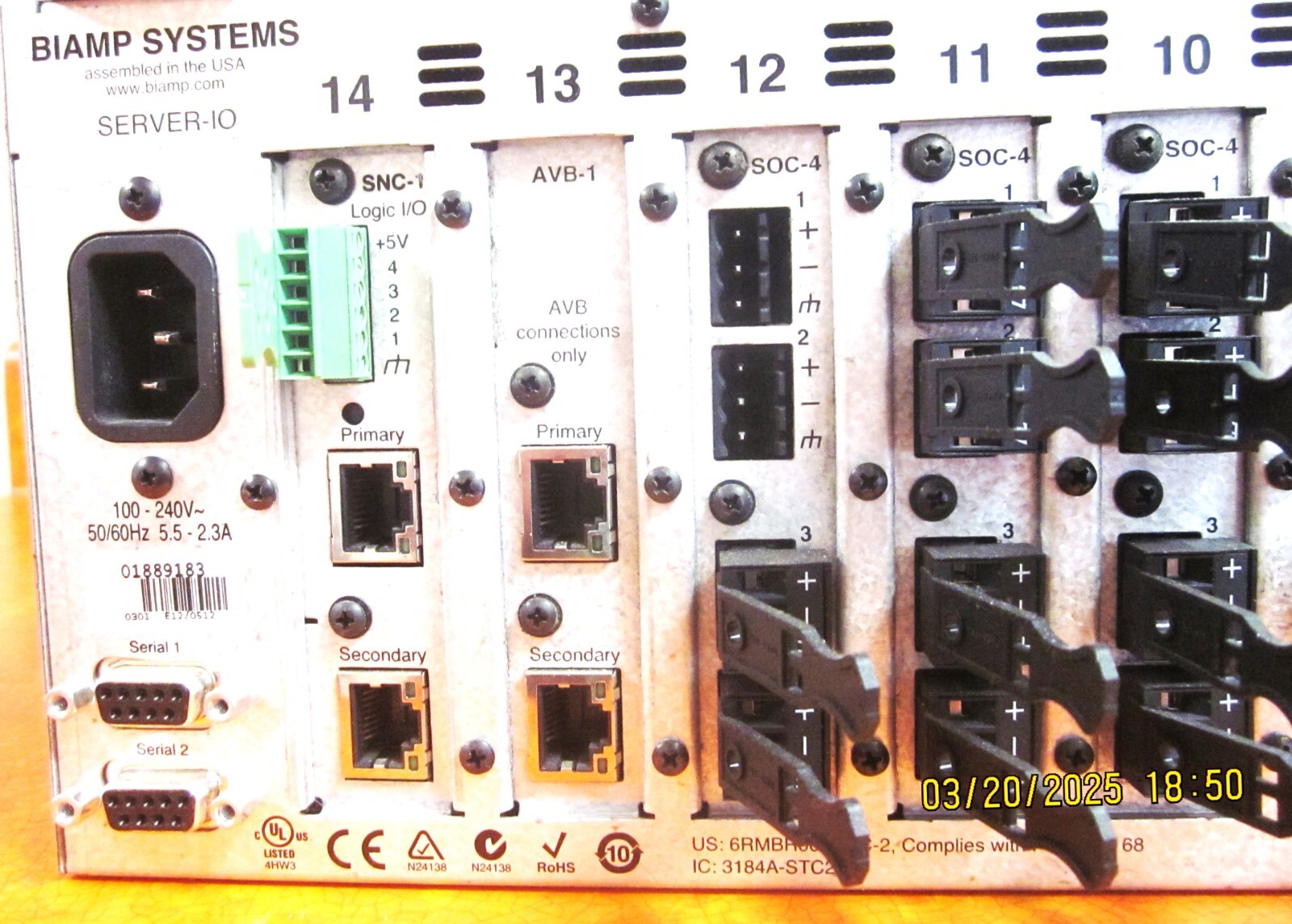 Biamp Tesira Server - I0 Digital Signal Processor - 14 Card