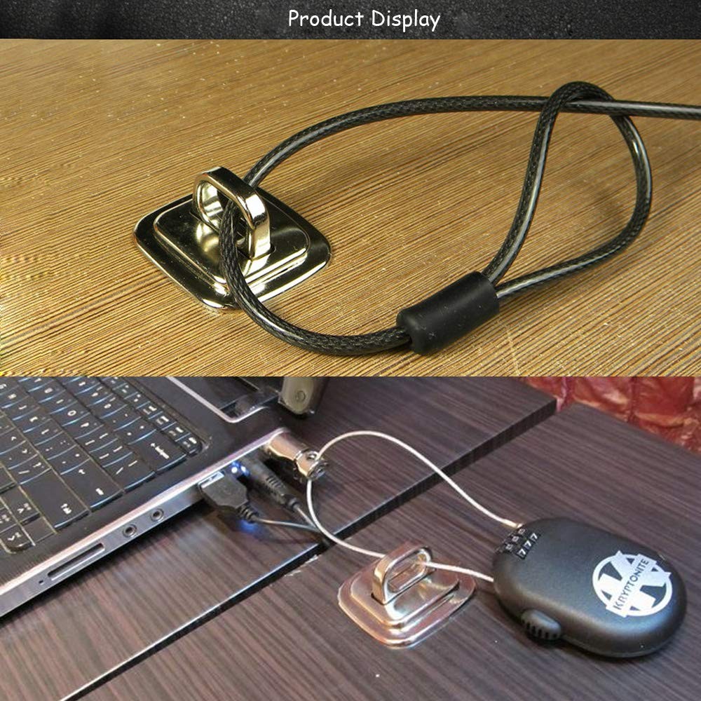 Security Anchor Base Plate Keyed Combination Cable Locks Desk Mount Accessory