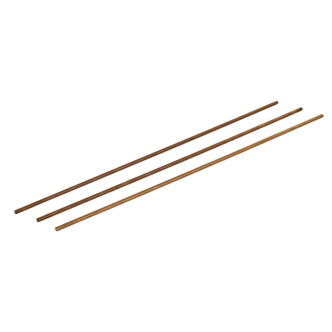 M3 Male Threaded 0.5mm Pitch All Thread Brass Rod Bar Gold Tone 250mm Long 3pcs
