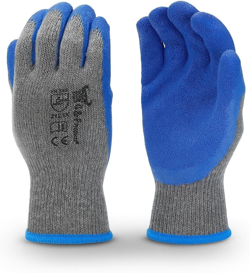 G & F 3100 Premium Heavy Textured Double Dipped Latex Coated Gloves, 12 Pairs
