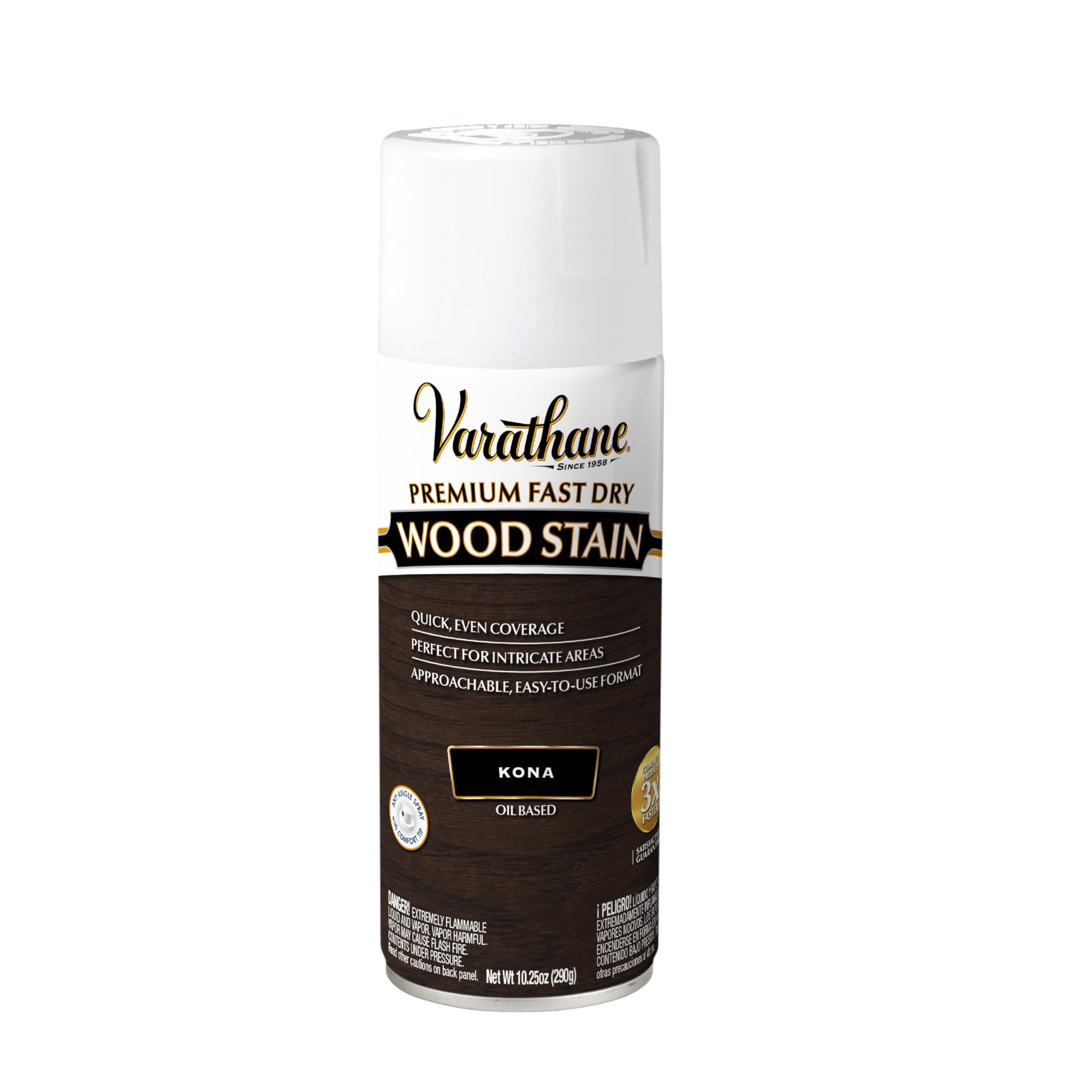 Wood Stain Spray Fast Dry 1 Hour 10.25 oz Kona Varathane Premium Time Coat Color