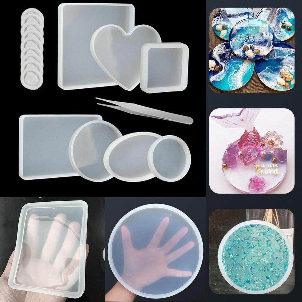 18Pcs/Festgelegte Wolkenharzformen für Diy Coasters Silikonschmuckform Lot  Y3S9