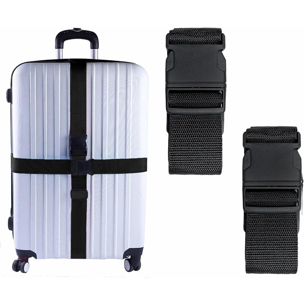 Adjustable Suitcase Belts 2 Pack Bright Colors Travel Luggage Straps with Quick