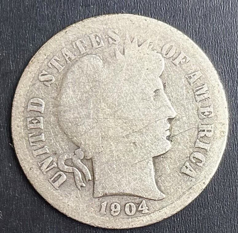 1904-S Barber Liberty Dime key date rare old silver collection great coin h26