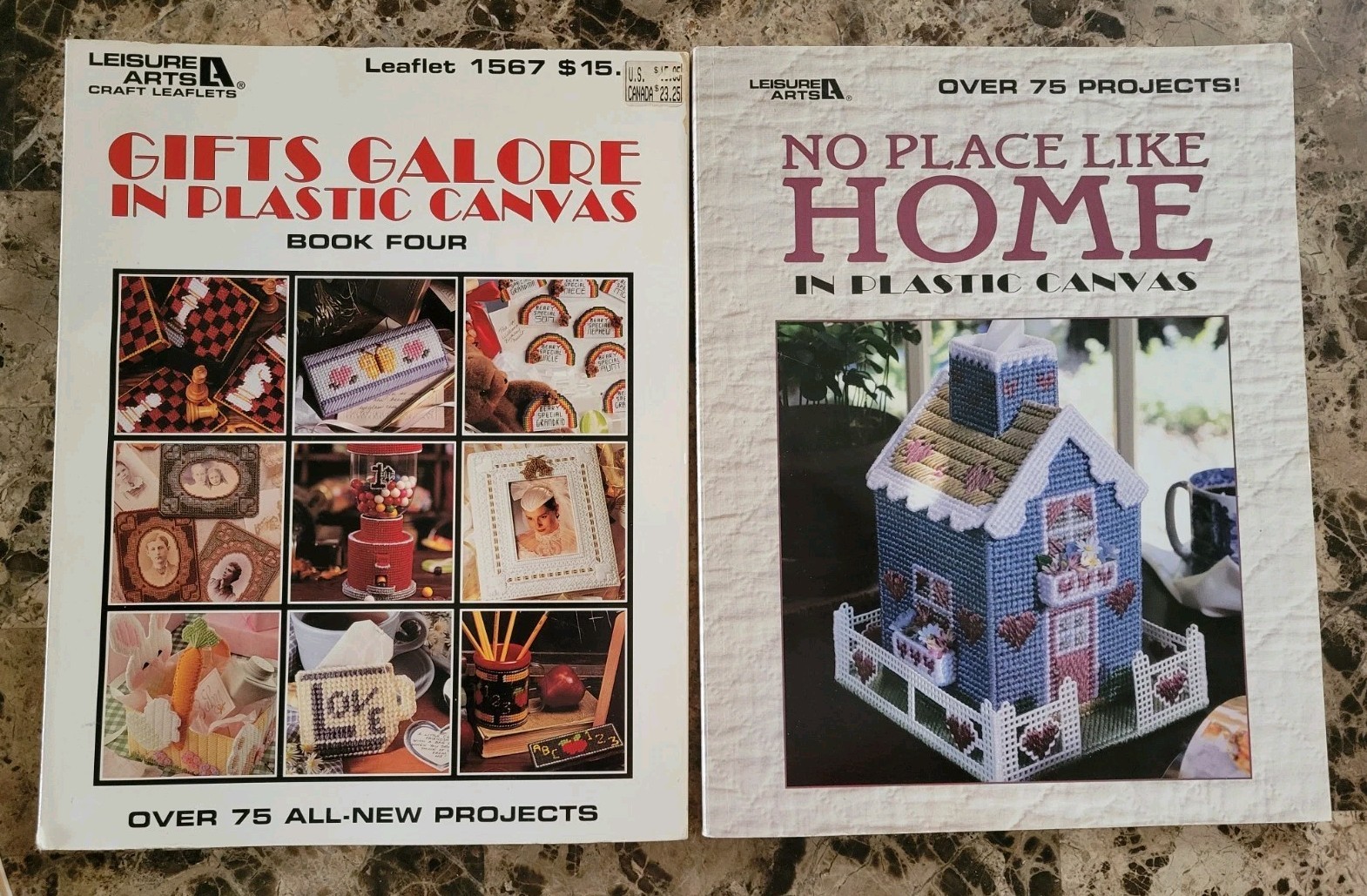 Plastic Canvas Patterns Pattern Book Decor Tissue Boxes & Coasters Etc Lot of 8