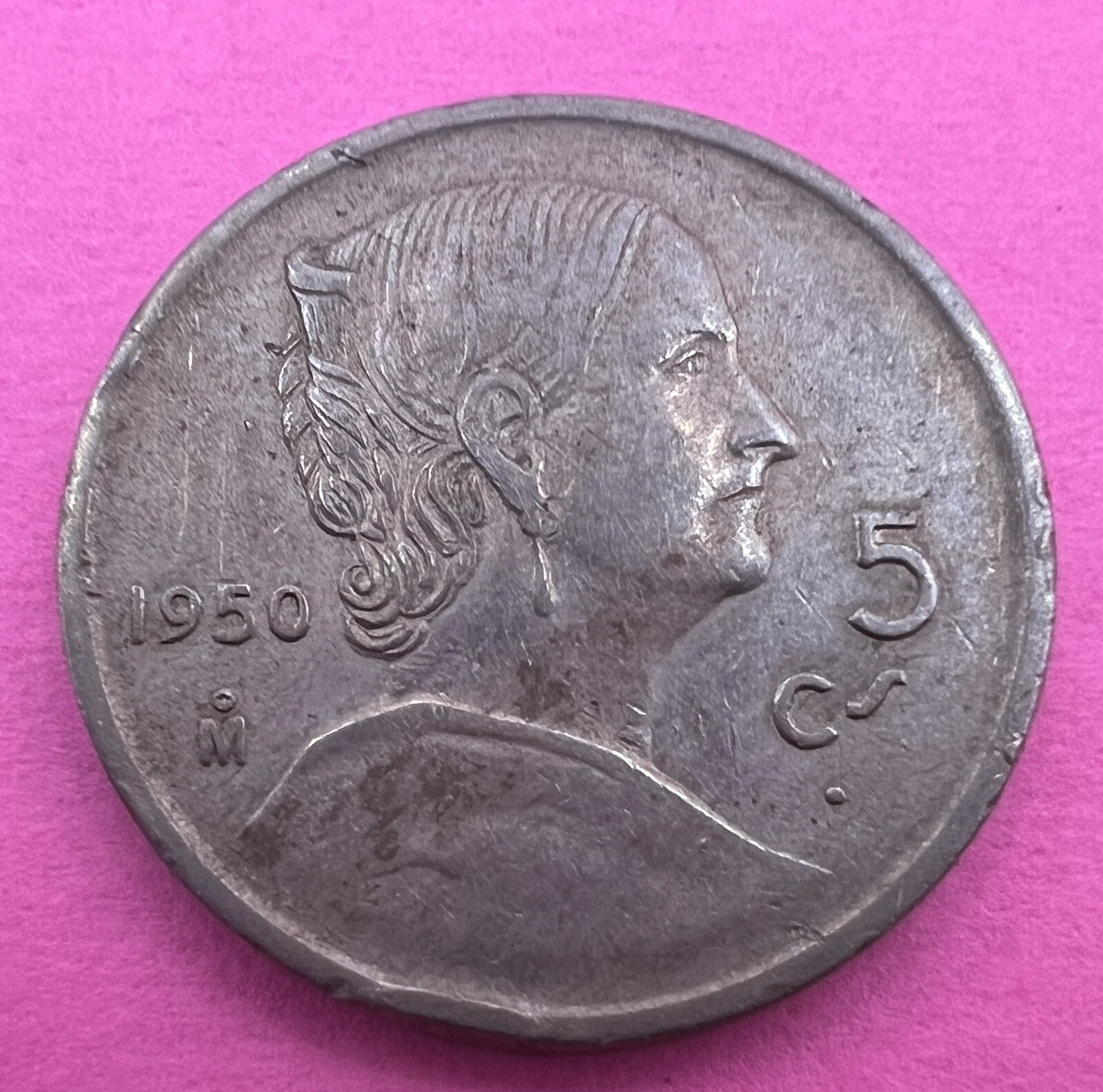 1950 Mexico 5 Centavos Coin | Eagle | Snake | Josefa Ortiz de Dominguez | 1950