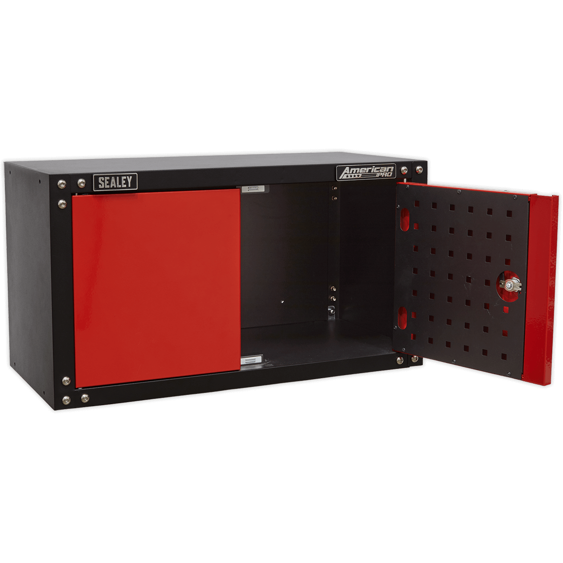 Sealey American Pro Modular 2 Door Wall Cabinet Black / Red