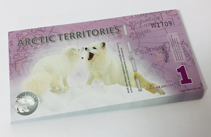 Arctic Territories 1 Dollar 2012 Polymer UNC Lot 25 Pcs 1/4 Bundle