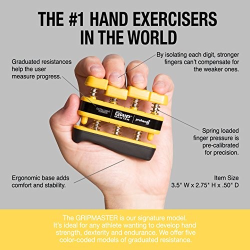 Gripmaster Hand Exerciser, Finger 3 lb (X-Light Tension) Yellow - Gripmaster